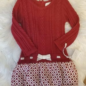 ❤ Girl's Red Sweater Dress